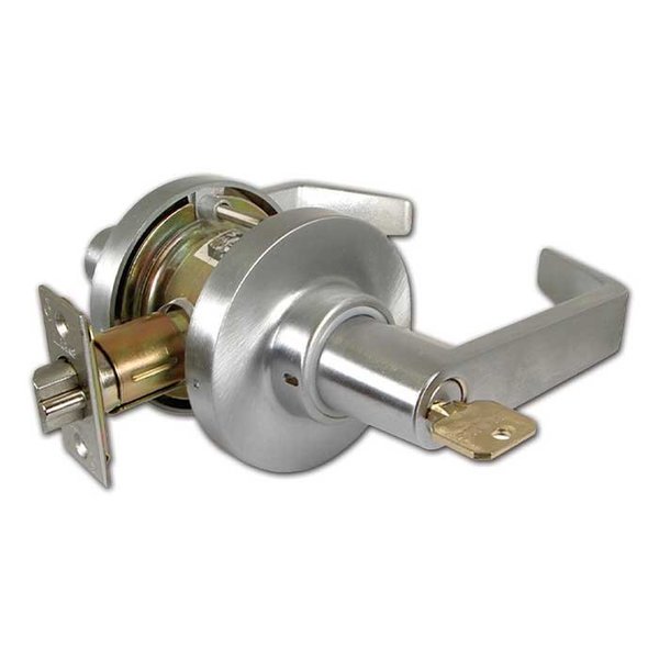 Marks Usa Grade 1 Cylindrical Lock, AB-Entry, 195 Lever, Satin Chrome, 2-3/4 Inch Backset, SFIC Less 195RAB-26D